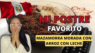 Mazamorra Morada con Arroz Con Leche Mi postre FAVORITO peruano 🤤❤️🇵🇪 [upl. by Teriann]