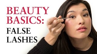 How to Apply Fake Lashes – Allure’s Beauty Basics – A Makeup Tutorial Series [upl. by Aneret]