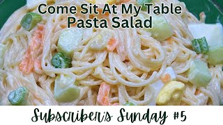 Pasta Salad  Subscriber Sunday 5 Made with Angel Hair Pasta  6 ingredients So easy to make [upl. by Helmut976]