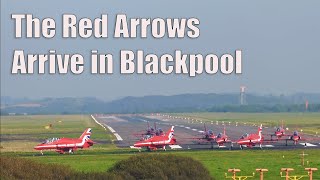 The Red Arrows Arrive in Blackpool For Southport Airshow [upl. by Nevag]