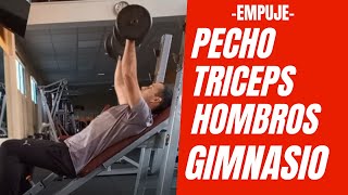 Ejercicios de PECHO TRICEPS y HOMBROS gym [upl. by Gabe737]