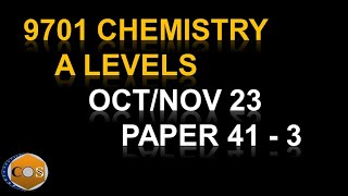 97014143ON23 chemistry A level winter paper4143 octnov 2023 Q3 4 and 5 solved 9701w23qp41 [upl. by Egroeg]