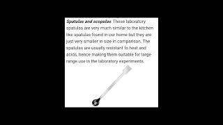 SPATULA AND ITS USE viral chemistry lab labinstruments uses [upl. by Nanam]