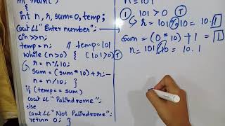 Program for palindrome number in CC with logic explanation [upl. by Estes]