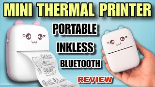 Mini Portable Bluetooth Thermal Inkless Printer With Paper Roll  Detailed Review In Hindi [upl. by Missi]