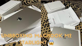 Unboxing Macbook M2 Starlight 256gb  New colour updated 2024New Editing MacBook Air m2 for YouTube [upl. by Milson]