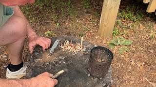 Practice Making Wood Shavings Across A Stabbed Knife [upl. by Runck]