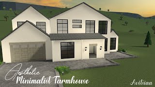 Aesthetic Minimalist Farmhouse  Bloxburg Speed Build  Avitsiaa [upl. by Ateekal38]