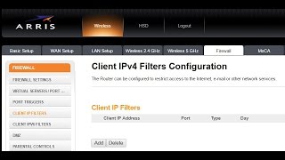 How to Apply a Firewall IP Client Filter on the ARRIS Wireless Router Brighthouse  Spectrum [upl. by Lilaj]