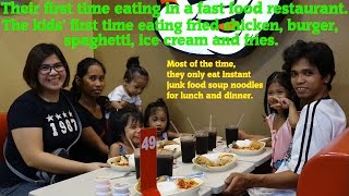 Feeding a Poor Filipino Family in Manila Philippines Their First Time Eating in Jollibee Filipinos [upl. by Torin]