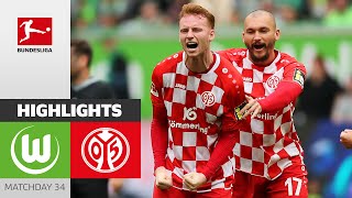 Mainz Save Themselves  VfL Wolfsburg  1 FSV Mainz 05 13  Highlights  Matchday 34 – Bundesliga [upl. by Modnar26]