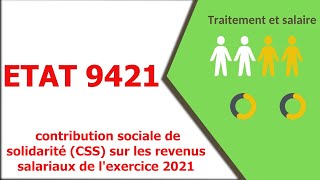 La déclaration des traitements et salairesEtat 9421Contribution sociale de solidarité Maroc CSS [upl. by Hadley691]