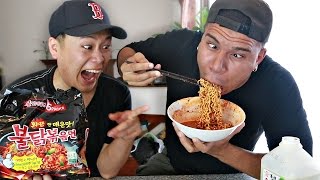 CRAZY FIRE NOODLE CHALLENGE WORLDS HOTTEST NOODLES [upl. by Penney938]