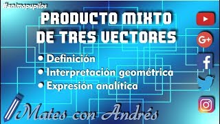 Producto mixto de tres vectores definición expresión analítica e interpretación geométrica [upl. by Areivax]