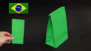 Como fazer uma Sacolinha de Papel ou caixa  Rápido e fácil [upl. by Sutniuq]