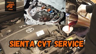 Toyota Sienta CVT service  K210 transmission fluid and filter replacement [upl. by Paulita]