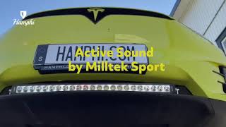 Hamphi  Milltek Sport Active Sound on Tesla P100D [upl. by Aissatan]