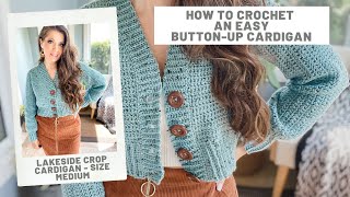 Easy Crochet Crop Cardigan  BeginnerFriendly [upl. by Umeh]