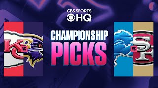 NFL CONFERENCE CHAMPIONSHIP PICKS AFC NFC  CBS Sports [upl. by Arrad233]