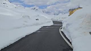 Passo di Gavia cycling through high walls of snow on May 20 2024 at 2 km from the top north [upl. by Rainie]