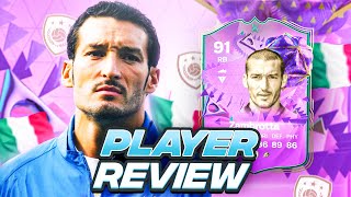 91 ULTIMATE BIRTHDAY EVOLUTION ZAMBROTTA PLAYER REVIEW  FC 24 Ultimate Team [upl. by Stephen]