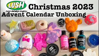 Lush Christmas 2023 collection Advent Calendar Gift Set Unboxing Spoilers [upl. by Nivej505]