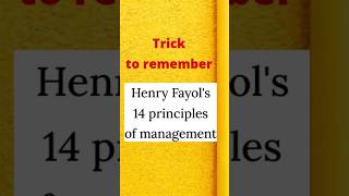 Easy Trick to remember 14 principles of management fact principles managementprinciples [upl. by Ahsoem862]