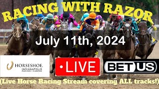 LIVE Horse Racing action handicapping Saratoga Colonial Downs Horseshoe Indianapolis and more [upl. by Yuille258]