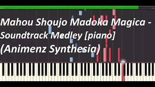 Mahou Shoujo Madoka Magica  Soundtrack Medley piano Animenz Synthesia [upl. by Viguerie]