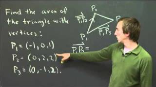 Finding area using cross products  MIT 1802SC Multivariable Calculus Fall 2010 [upl. by Enelec]