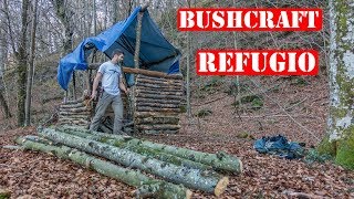 Construyendo Una Cabaña De Troncos En El Bosque  Refugio Bushcraft [upl. by Powder]