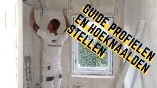 Badkamer voorbereiden met guide profielen en hoeknaalden  Stucvlog 38 [upl. by Frasier16]