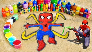 How to make Rainbow Spiderman with Orbeez Fanta Pepsi Chupa Chups CocaCola vs Mentos [upl. by Tihor]