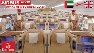 Emirates BRAND NEW A380 Business Class review from Dubai to London [upl. by Wesle]