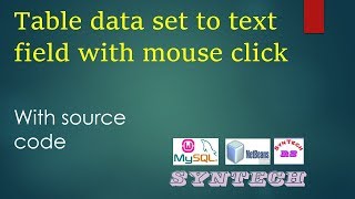 jTable data set to text field with mouse click [upl. by Cyma]