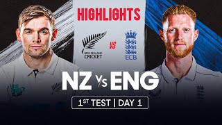 England Vs New Zealand 1st Test Day 1 Full Highlights 2024  ENG VS NZ Day 1 Highlights  NZ vs ENG [upl. by Amsirahc]