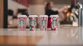 Starbucks reveals new holiday cups [upl. by Wolgast]