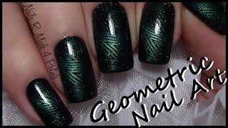 Magnetic Nail Polish Stamping Nail Art  Easy Geometric Nail Design Tutorial  Magnet Nails [upl. by Eduino]