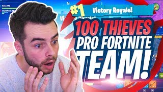 REACTING TO THE 100 THIEVES PRO FORTNITE TEAM [upl. by Eidnalem]