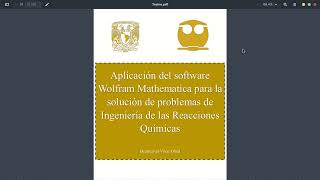 Proyecto Wolfram Mathematica e Ingeniería de Reactores Tesina BVO [upl. by Brinson]