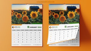 Professional Photo Wall Calendar Design  Photoshop Tutorial [upl. by Sirraj]