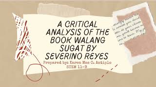 Walang Sugat Critical Analysis [upl. by Heimer]