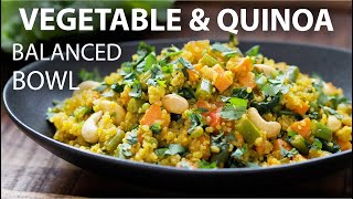 VEGETABLE QUINOA NOURISH BOWL Recipe  HIGH PROTEIN Vegan and Vegetarian Meal Ideas [upl. by Olgnaed]