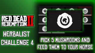 RDR2 Herbalist Challenge 4 Pick Five Mushrooms and Feed them to your Horse [upl. by Dalia476]