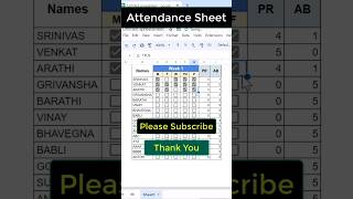 Attendance Sheet With Check Boxes  Google Sheets shorts excel [upl. by Ssegrub964]