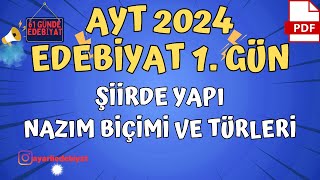 Şiirde Yapı Nazım Biçimleri ve Türleri  61 Günde Ayt Edebiyat Kampı  📌 1 GÜN [upl. by Enitsirhc]