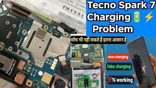 tecno spark 7 charging problem  tecno spark 7 charging jumper  tecno spark 7 charging not store [upl. by Anaiuq225]