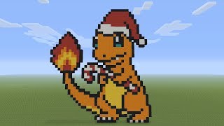 Minecraft Pixel Art  Christmas Charmander [upl. by Airdnalahs]