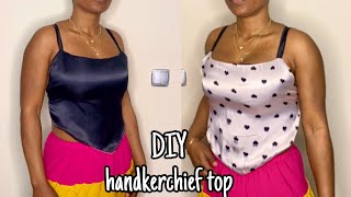 How to make handkerchief top  diy handkerchief top diyhandkerchieftop handerchieftop [upl. by Orgalim]