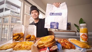 American tries GREGGS for the first time [upl. by Airdnola195]